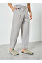 Men Grey Slant Pocket Pleated Straight Leg Pants