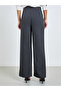 Grey Wide Leg Pleated Pants - 4