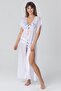 Wiona Front Open Long Beach Dress White