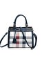 White - Navy Blue Plaid Women's Handbag Sp1174 - 5