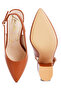 Women's Block Heel Pointed Toe Sandals in Tan - 5