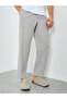 Men Grey Slant Pocket Pleated Straight Leg Pants - 3