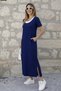 Women's Viscose Dress with Slit Detail and Crew Neckline, Athlete-Look Style - 3