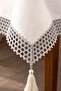 Edge Mesh Pattern Lace Li Tablecloth & Cream Color Edge Lace Patterned Stylish Tablecloth - 3