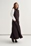 Women's Gabardine Vest Set Skirt Suit Bitter Brown - 3