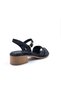 Rachel Genuine Leather Low Heeled Women's Black Sandals Shoes - 3