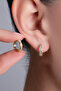 Women's Minimal Zircon Stone Gold Hoop Earrings - 2