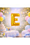 Gold Letter E Foil Balloon 40” (100 cm) – Helium Compatible, Packaged