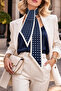 Choose Your Style Narin Nokta Patterned Navy Blue Tie / Scarf / Foulard 105X9 cm