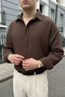 Yurin Men's Premium Muslin 100% Cotton Oversize Brown Long Sleeve Shirt - 2
