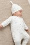 Rocha Baby Lamb Patterned Zippered Jumpsuit and Hat Set - Set of Cotton Baby Sleeping Bags - 8