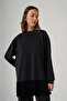 Tunic with Pleated Hem and Trousers Set 1079 Black - 2