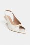 Rone Beige Matte Pointed Toe Open Front Buckled Stiletto Heel U Women's Shoes - 6