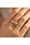Natural Stone Brass Ring - 3