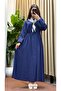 Cupra Fabric Dress with Shawl Detail - 7