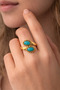 Natural Stone Brass Ring - 3