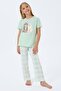Mother Daughter Cat Pajamas (Sold Separately) Set 100% Cotton – Short Sleeve Top & Plaid Bottom Family Combo - 2