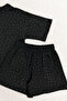 Girl's Stone Decorated Shorts Top and Bottom Set 4-12 Years 12561 - 3
