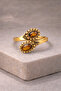 Natural Stone Brass Ring
