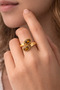 Natural Stone Brass Ring - 2