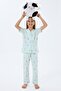Mother-Daughter Pajama Set (Sold Separately) 100% Cotton – Shirt Collar Short Sleeve Combination - 2