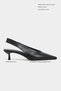 Lunix Black Matte Pointed Toe Slingback Stiletto Heel U Women's Shoes - 3