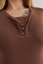 Large Size Double Piping Buttoned Cotton Pack Stretch Fabric Basic Blouse - 7