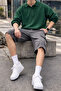 Men's Trend High Waist Long Smoked Cargo Pocket Shorts - 4