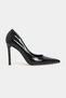 Lunara Black Patent Leather Pointed Toe Women's Stiletto - 6
