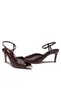 Women's Ankle-Tie Stone High Heeled Open Back Pointed Toe Patent Leather Evening Dress Shoes 17435 - 5