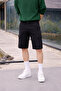 Men's Trend High Waist Long Black Cargo Pocket Shorts - 2