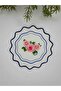Blooming Rose Elegance Patterned Embroidered Edge Cocktail Napkin 1 Piece