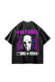 Vultures Printed Oversized Unisex Washable Black Tshirt - 6