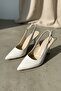 Dolipa White Patent Leather Side Buckle (8 cm) Pointed Toe Heeled Shoes - 2
