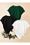 Unisex Green Black White 3-Piece Design T-Shirt Set - 2
