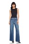 Women's Slim Fit Basic T-Shirt – Double Layered Gathering Black Top