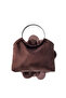 MILA | Silver Metal Round Handle Rose Flower Design Evening Bag - Wedding Engagement Chic Evening Bag - 8