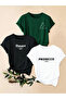 Unisex Green Black White 3-Piece Design T-Shirt Set
