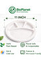 11 Inch 4 Compartment Sugarcane Bagasse Divided Plates, Pack of 15, Disposable Biodegradable Plates for Catering, Parties & Everyday Serving - 3