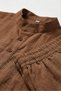 Brown Wide Fit 100% Cotton Muslin Men's Hajj and Umrah Set - Elegant Collar, Long Sleeves, Comfortable - 6