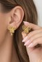 Women's Steel Yellow Yellow Gold Museum of Innocence Füsun Butterfly Earrings - 3
