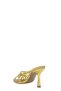 Gold Knitted Pointed Toe Heels for Women Slipper - 3