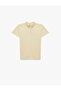 Cotton Zipper Detailed Short Sleeve Polo Collar School T-Shirt