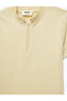 Cotton Zipper Detailed Short Sleeve Polo Collar School T-Shirt - 3