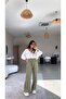 Khaki Wrinkled Fabric Elastic Pants - 4