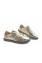Genuine Leather Women's Gold Brown Color Stylish Sneakers Shoes - 3
