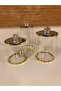 Jar Set of 3 Gold Crystal and Brass Heights 16-14 and 12 cm Diameter 10 cm - 6