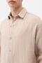 Textured Cotton Pieces of Oversized Shirts in Beige - 5