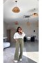 Khaki Wrinkled Fabric Elastic Pants - 3