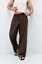 Super Baggy Fit Linen Trousers Brown - 3